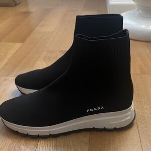 Prada Black High-Top Sock Sneakers